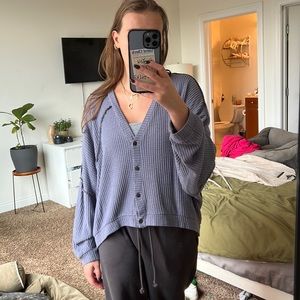 Purple cardigan